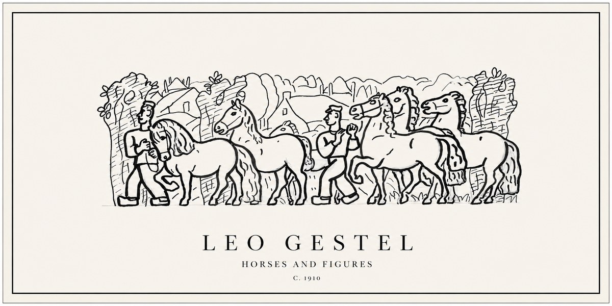 Leo Gestel Horses and Figures No1 - Poster