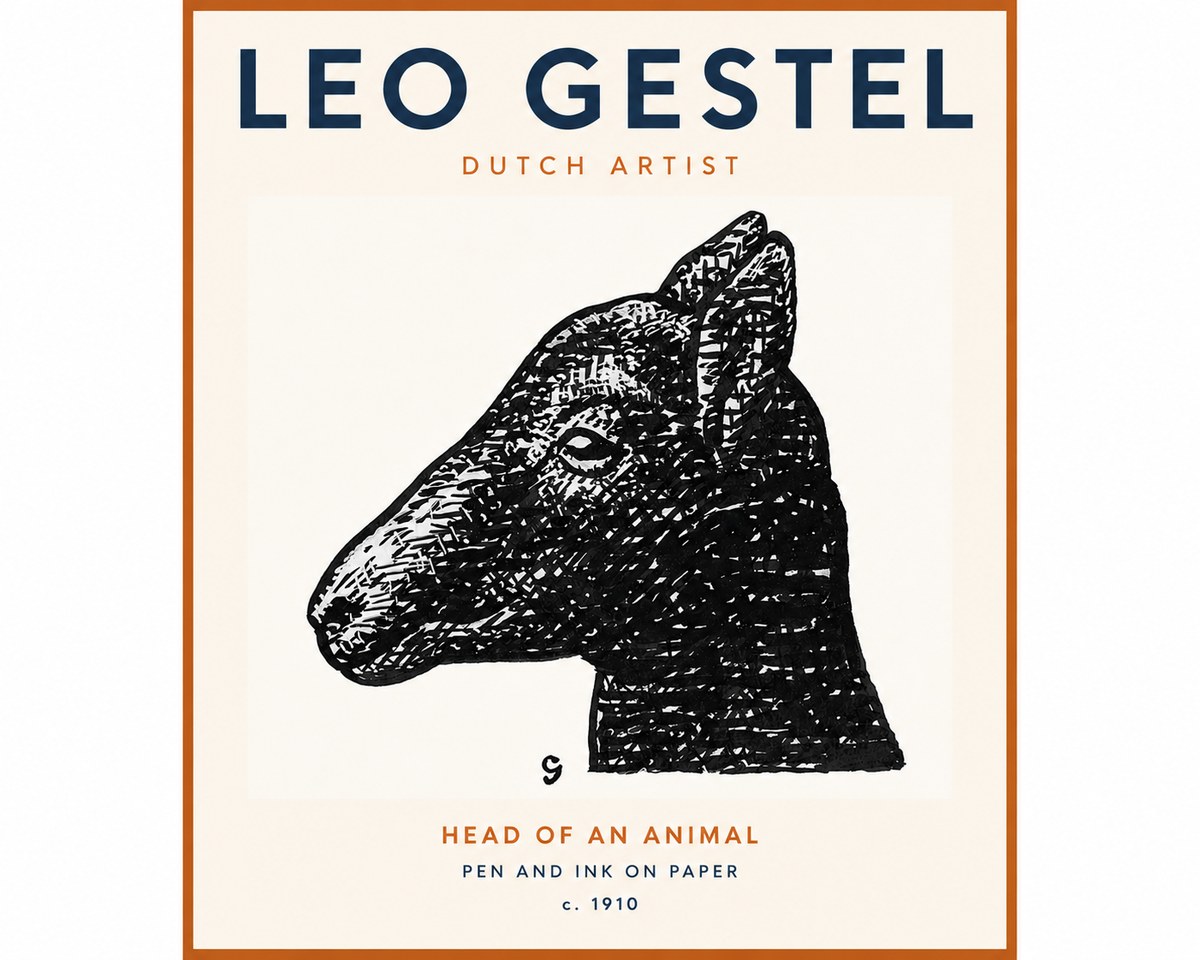 Leo Gestel Head of an Animal No2 - Poster