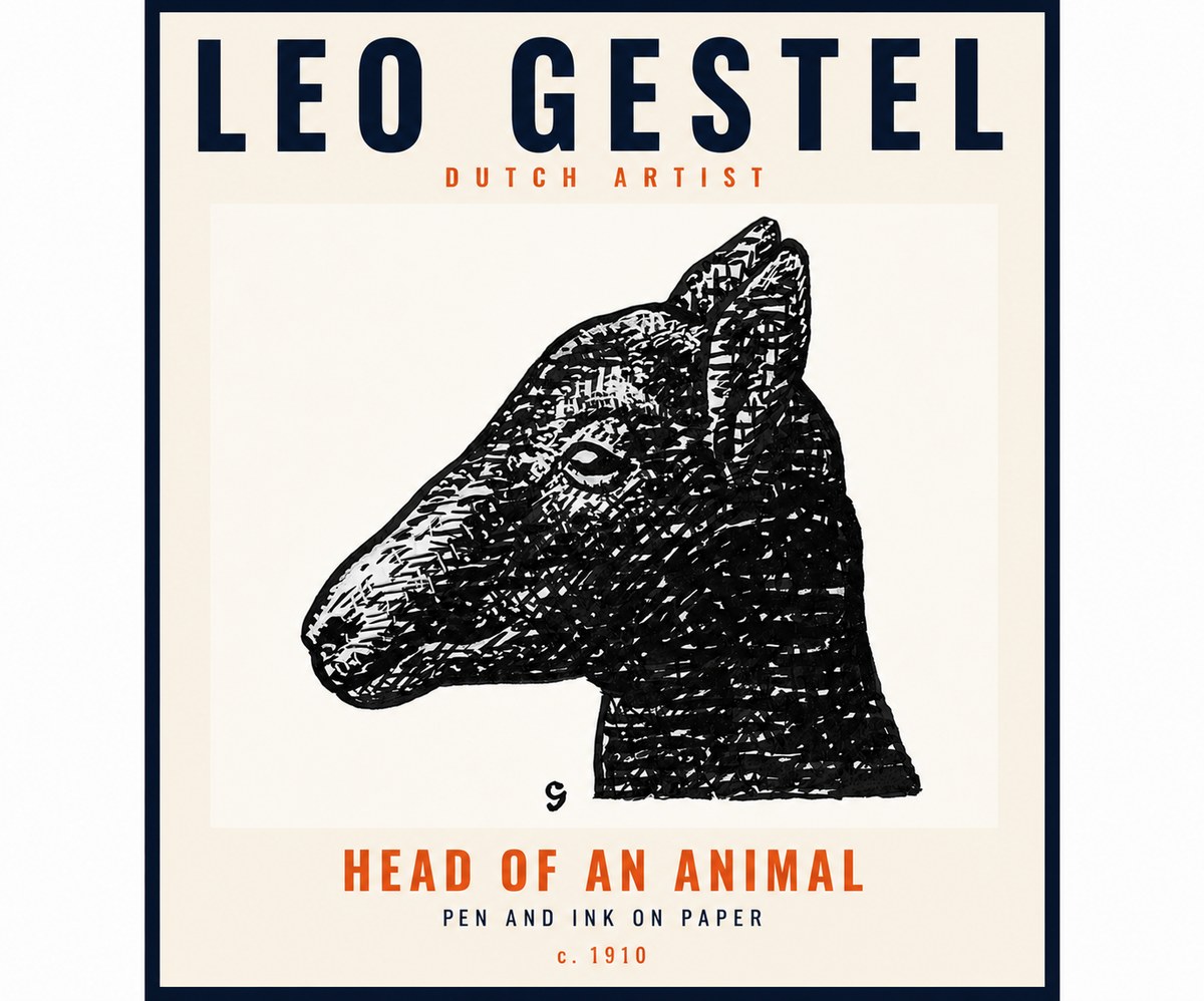 Leo Gestel Head of an Animal No5 - Poster
