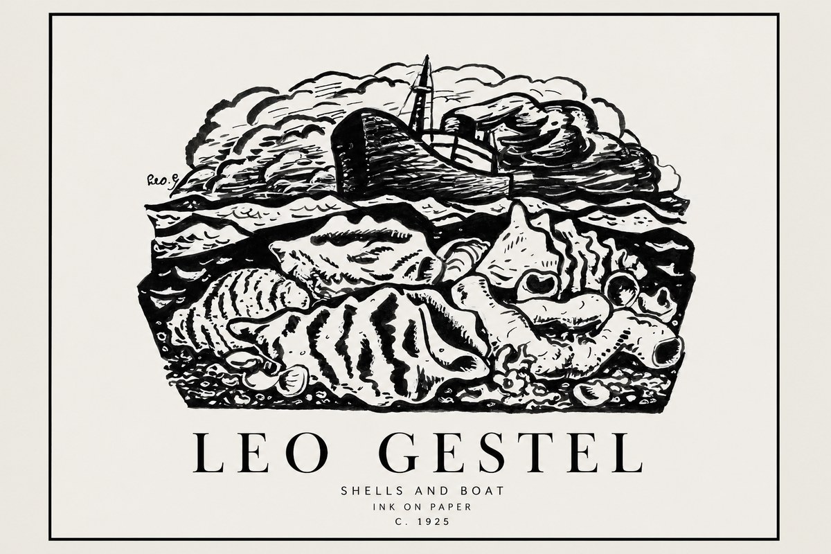 Leo Gestel Shells and Boat No1 - Poster