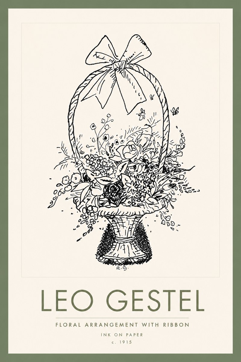 Leo Gestel Floral Arrangement with Ribbon No2 - Poster