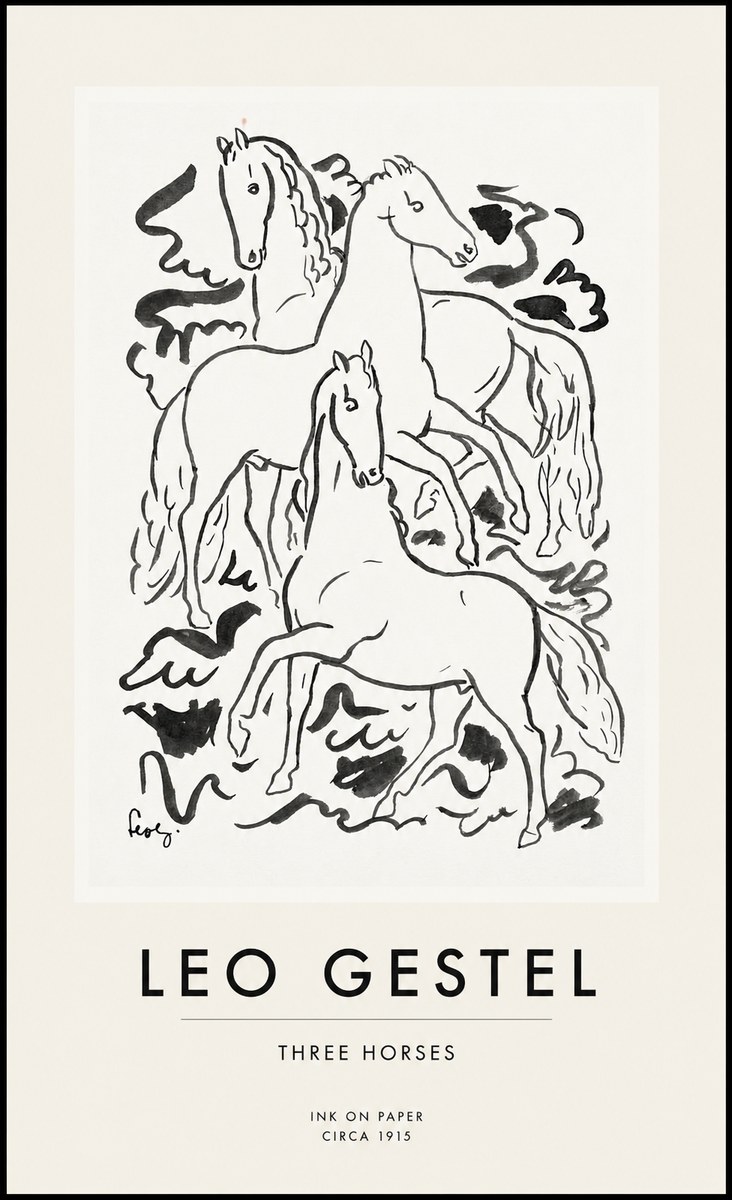 Leo Gestel Three Horses No1 - Poster