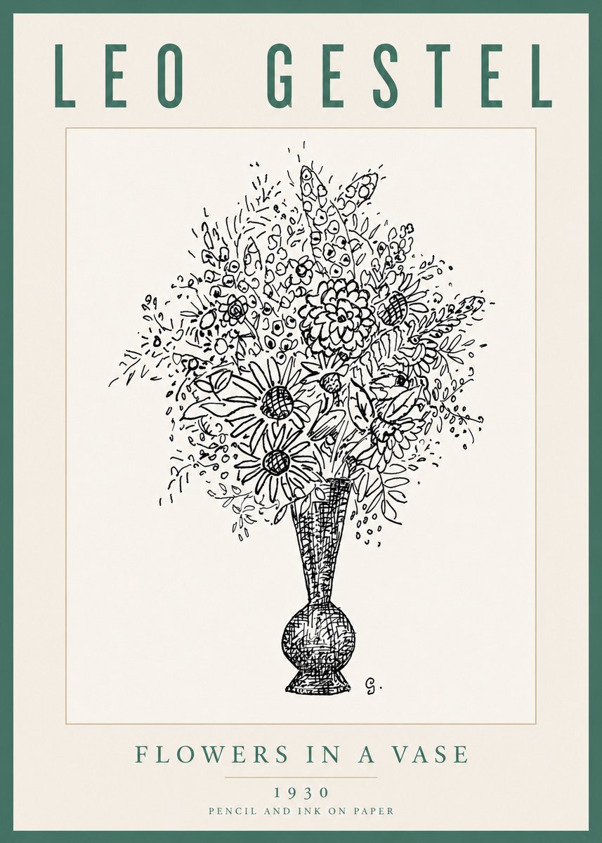 Leo Gestel Flowers in a Vase No5 - Poster