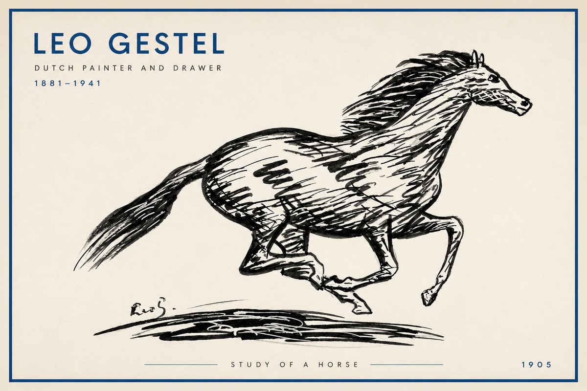 Leo Gestel Study of a Horse No3 - Poster
