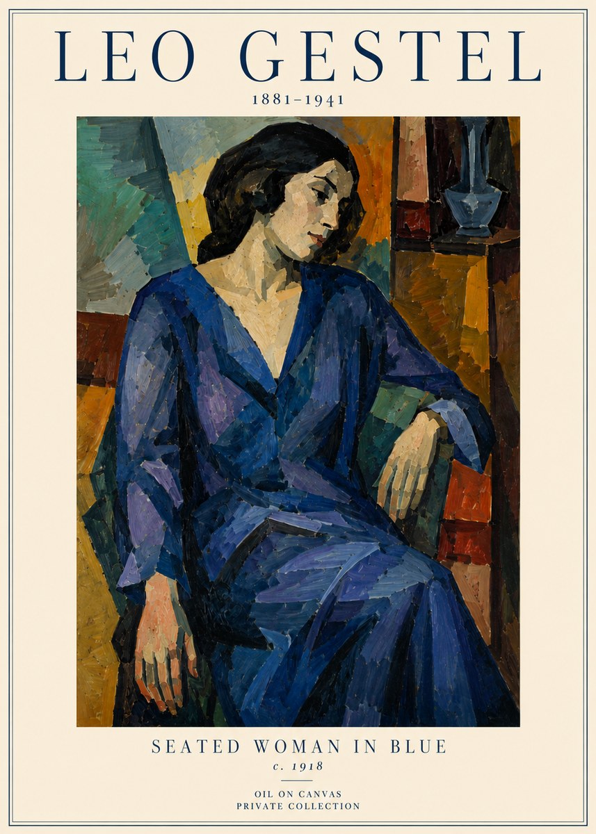 Leo Gestel Seated Woman in Blue No4 - Poster