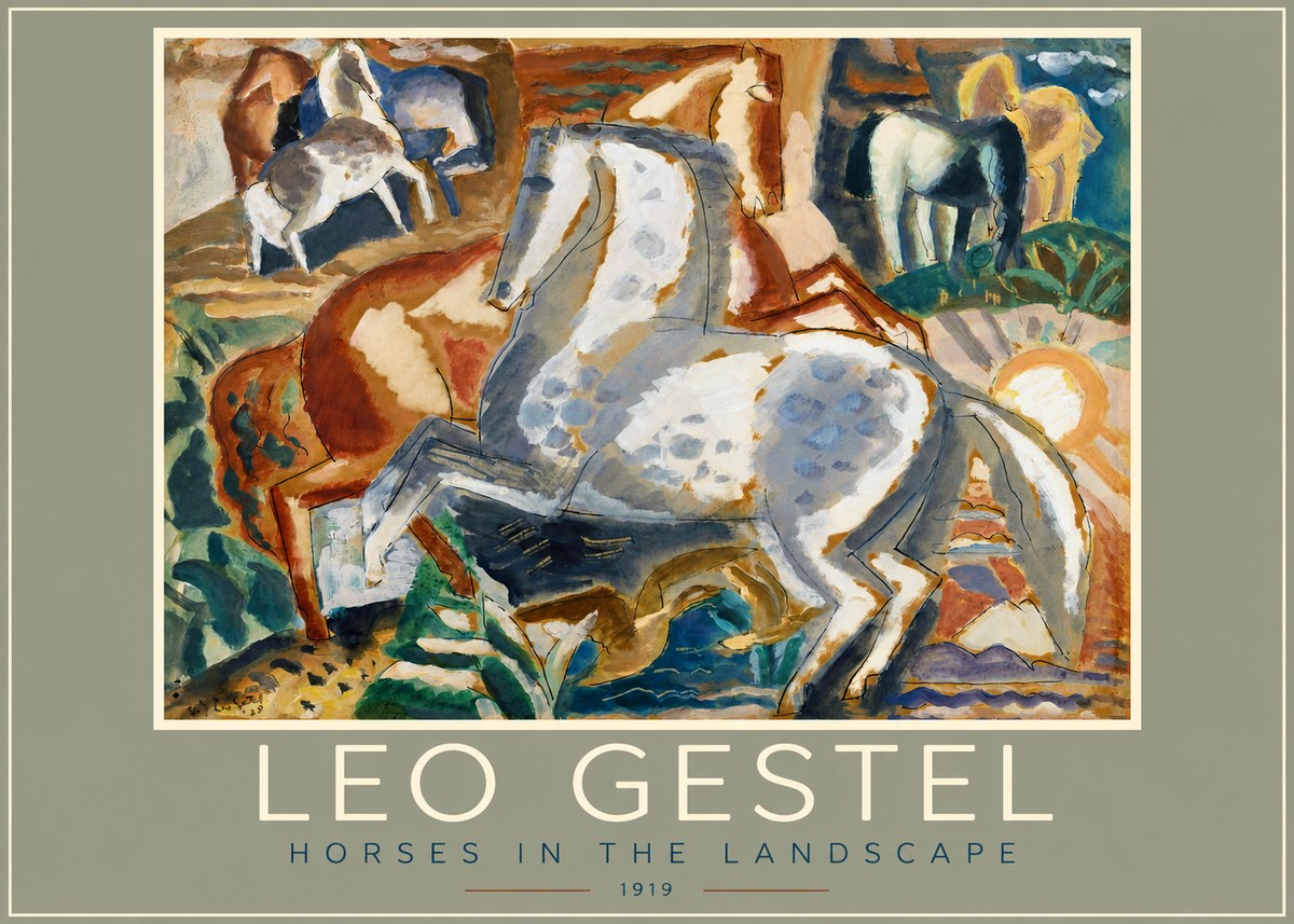 Leo Gestel Horses in the Landscape No2 - Poster