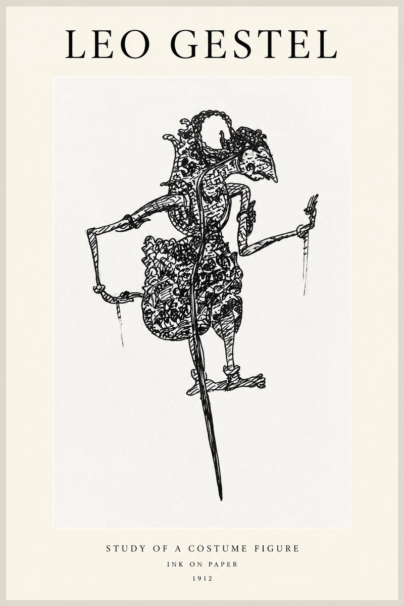 Leo Gestel Study of a Costume Figure No1 - Poster