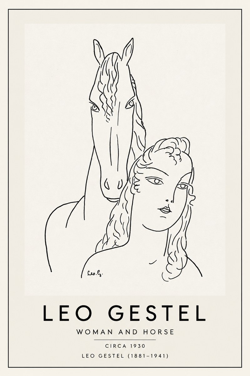 Leo Gestel Woman and Horse No3 - Poster