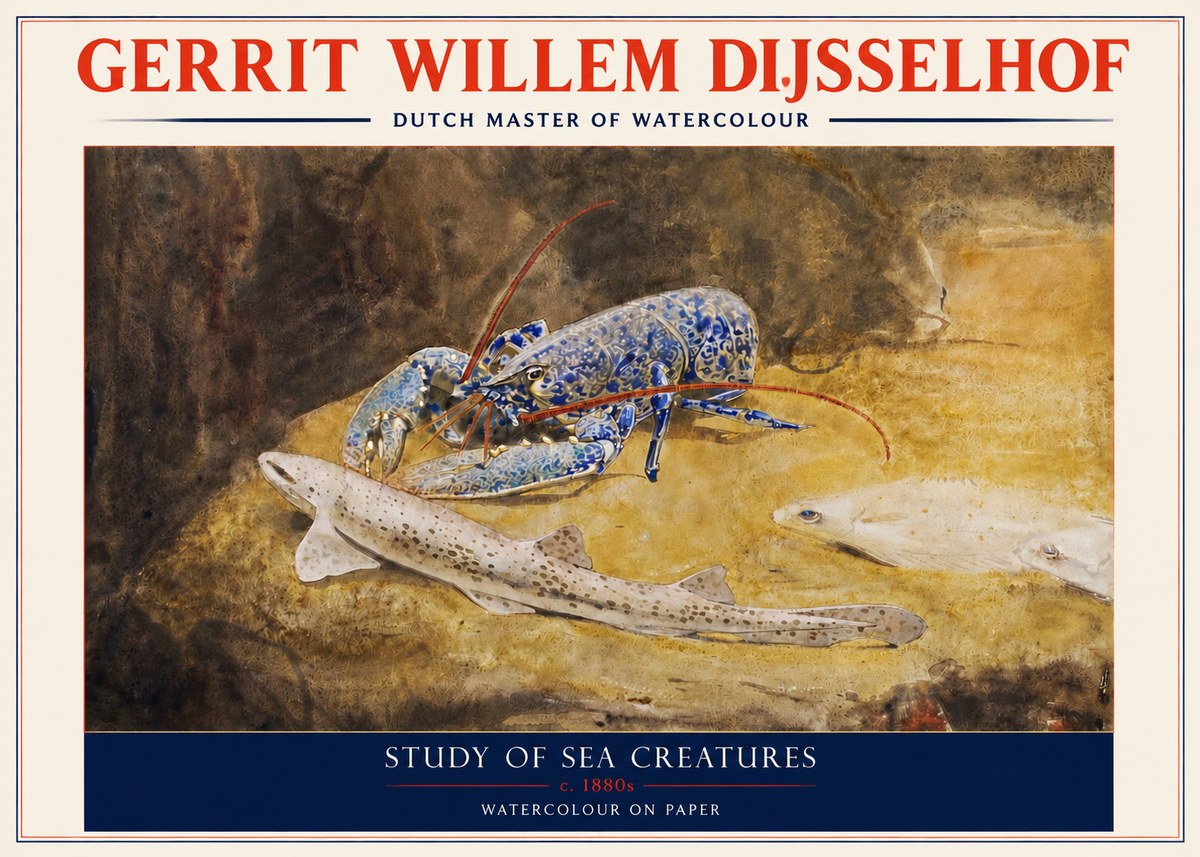 Gerrit Willem Dijsselhof Study of Sea Creatures No3 - Poster