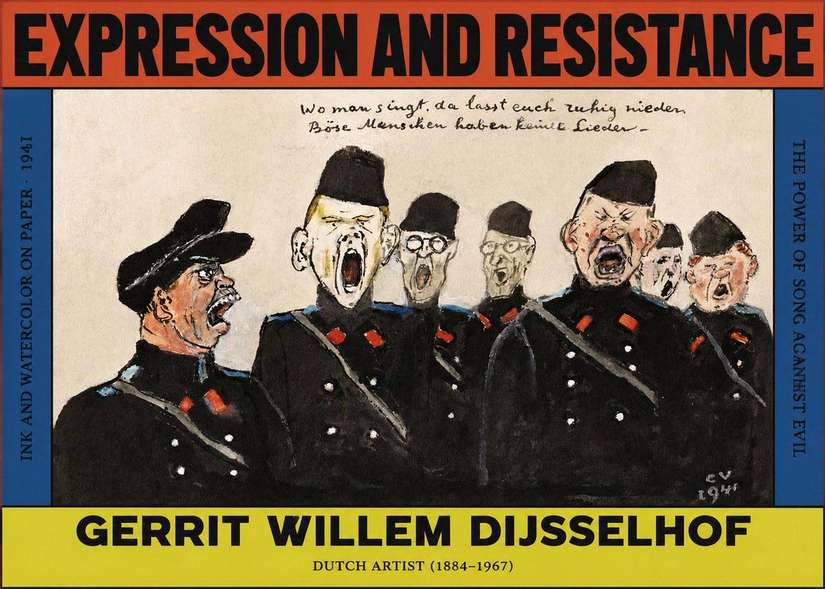 Gerrit Willem Dijsselhof Where Men Sing, There You May Rest in Peace; Evil People Have No Songs. No2 - Poster
