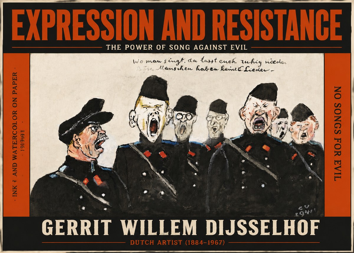 Gerrit Willem Dijsselhof Where Men Sing, There You May Rest in Peace; Evil People Have No Songs. No4 - Poster
