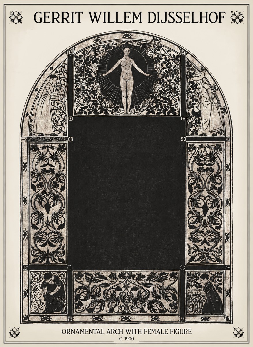 Gerrit Willem Dijsselhof Ornamental Composition - Design for a Printed Panel No2 - Poster