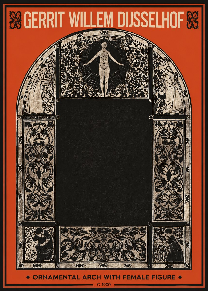 Gerrit Willem Dijsselhof Ornamental Composition - Design for a Printed Panel No3 - Poster