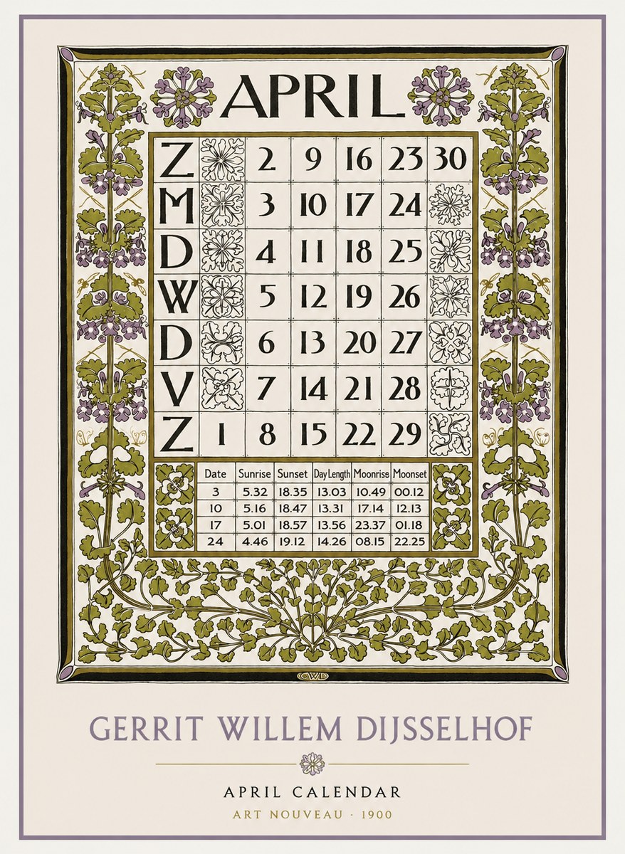 Gerrit Willem Dijsselhof April No2 - Poster