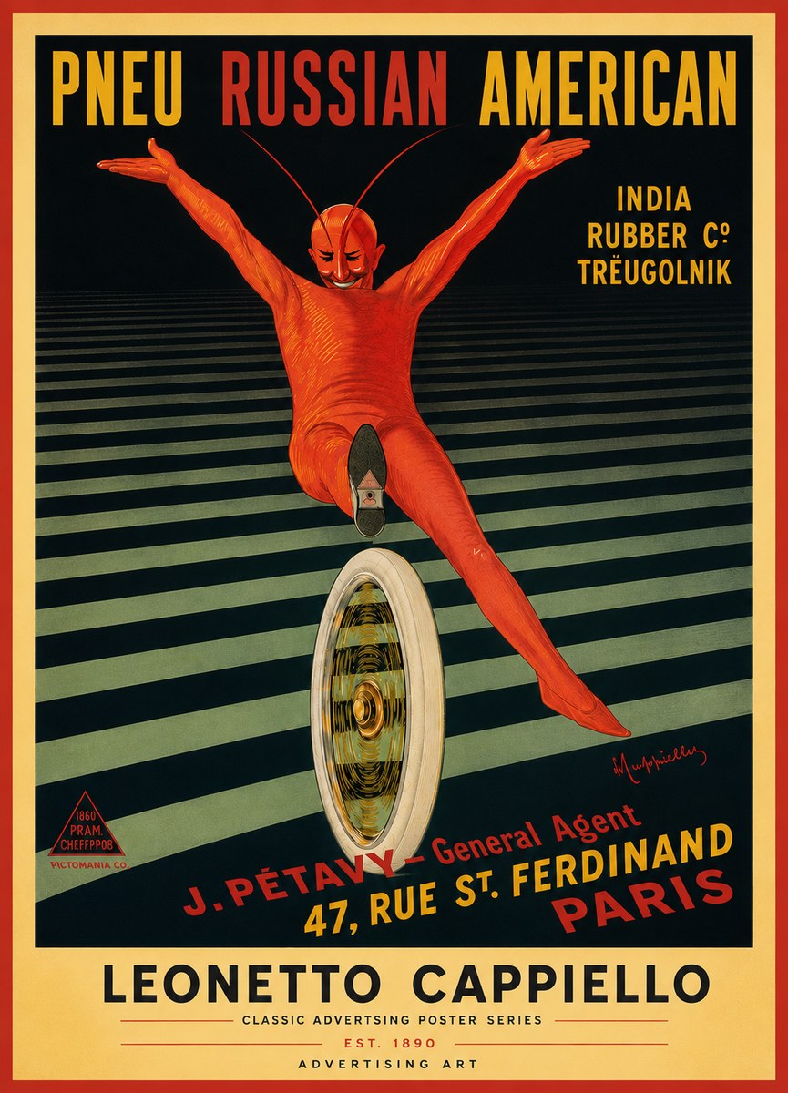 Leonetto Cappiello Pneu Russian American No5 - Poster