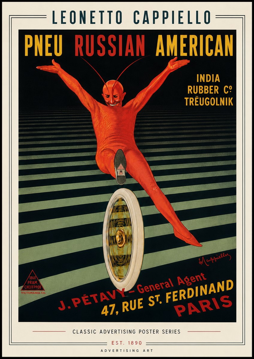 Leonetto Cappiello Pneu Russian American No6 - Poster
