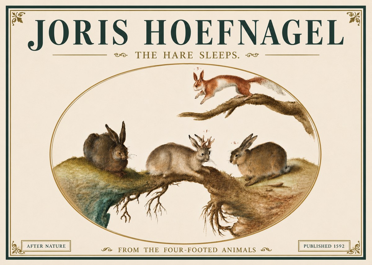 Joris Hoefnagel Lepvs Dormit No6 - Poster