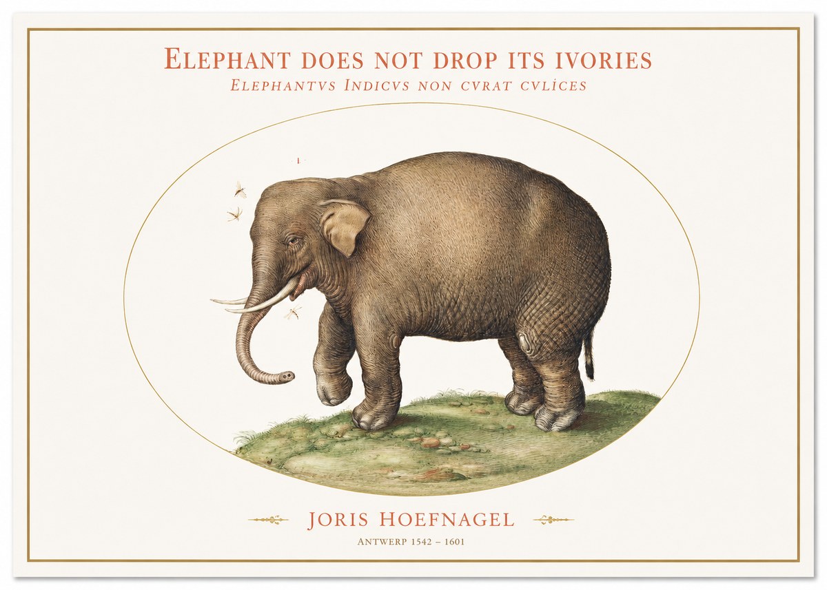 Joris Hoefnagel Elephant Does Not Drop Its Ivories No1 - Poster