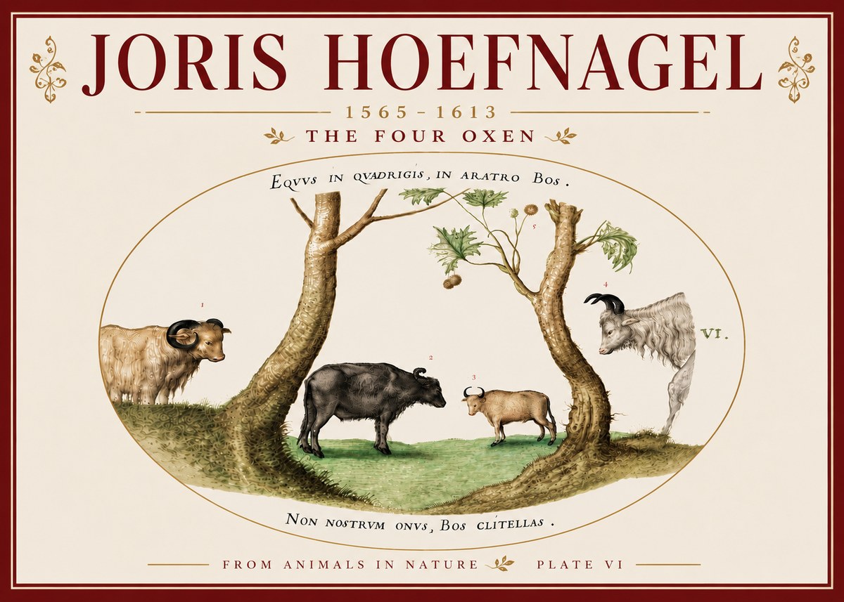 Joris Hoefnagel The Four Oxen No6 - Poster