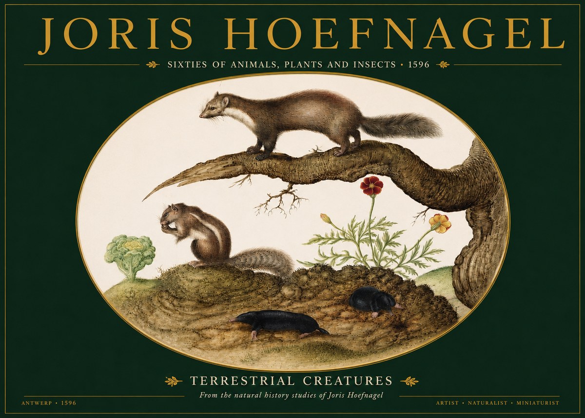 Joris Hoefnagel Terrestrial Creatures No2 - Poster