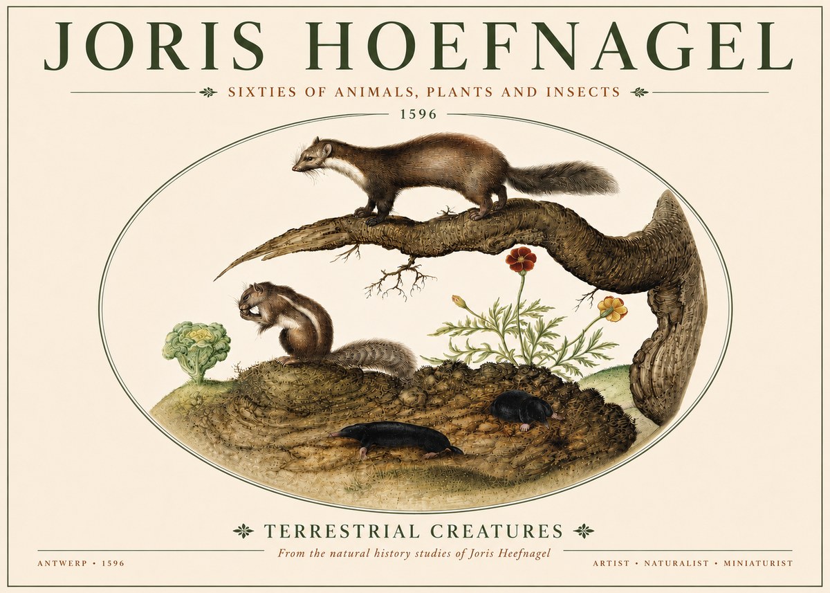 Joris Hoefnagel Terrestrial Creatures No4 - Poster