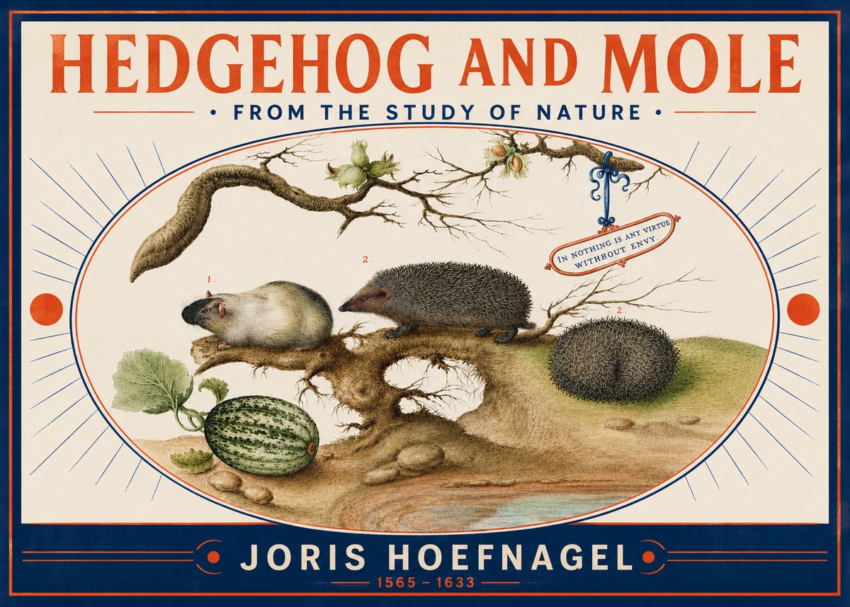 Joris Hoefnagel Hedgehog and Mole No3 - Poster
