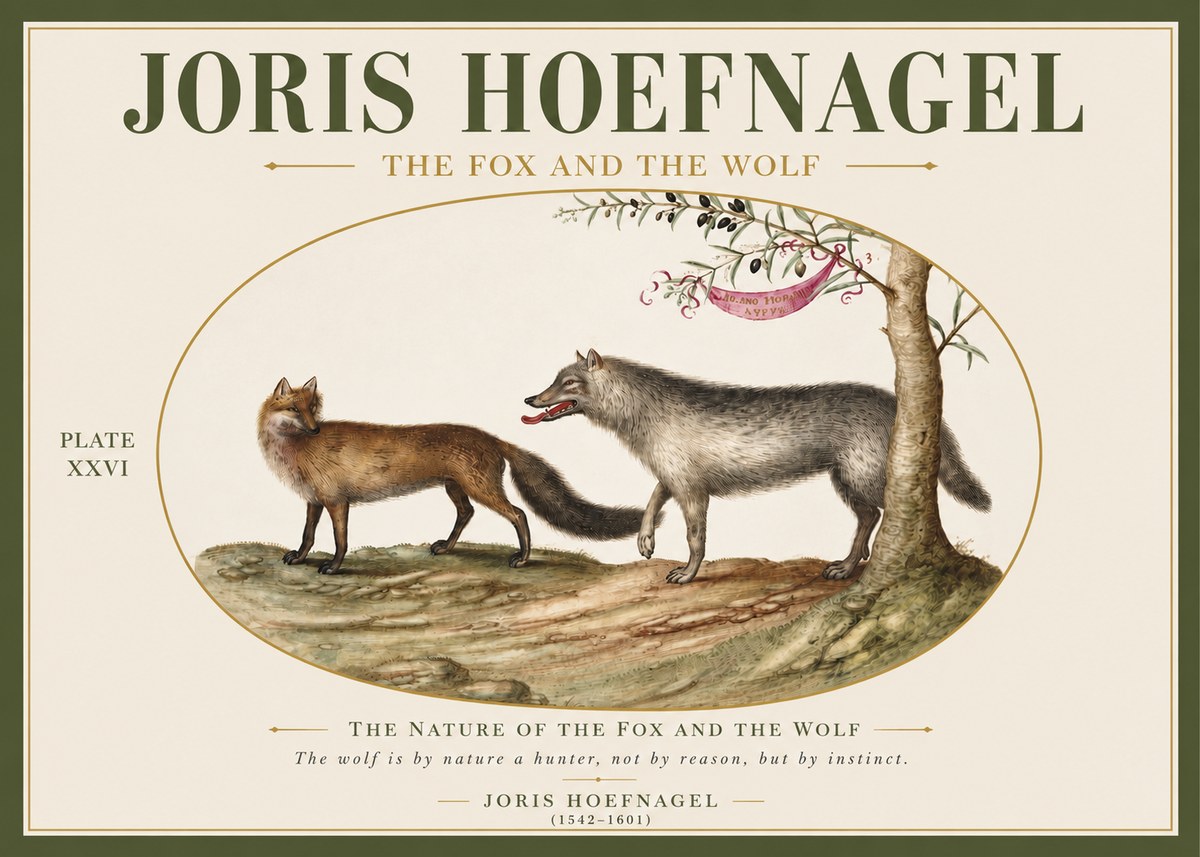 Joris Hoefnagel The Fox and the Wolf No3 - Poster