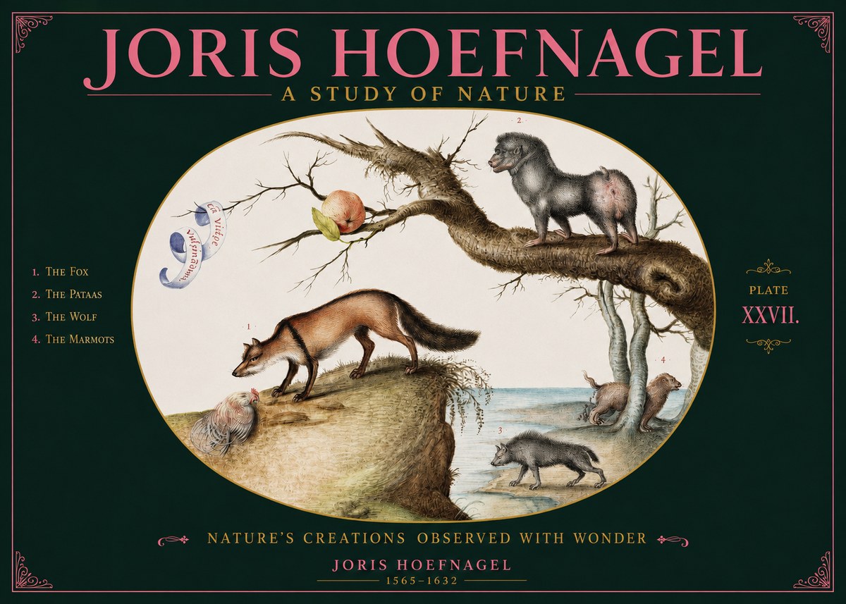 Joris Hoefnagel A Study of Nature - Plate Xxvii No2 - Poster