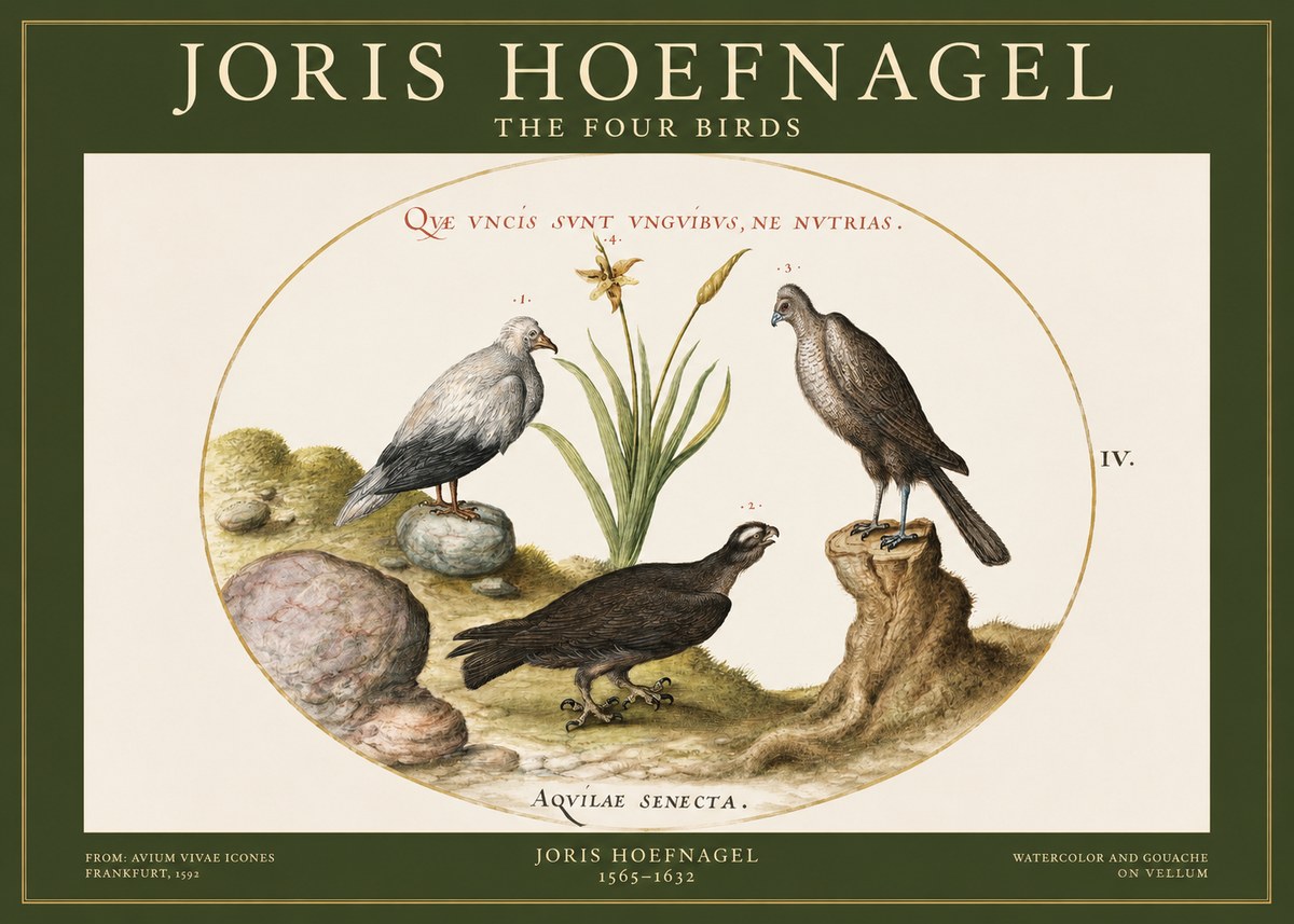 Joris Hoefnagel The Four Birds No1 - Poster