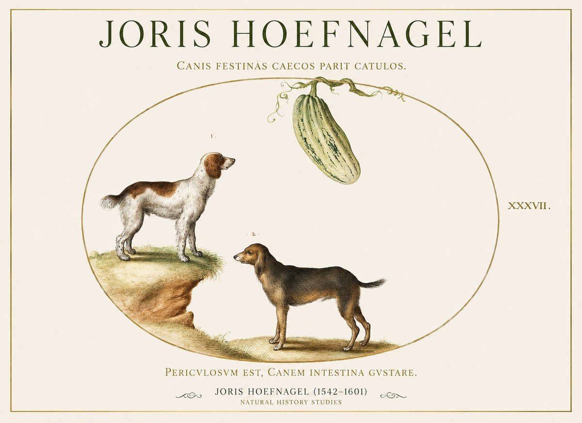 Joris Hoefnagel Canis Festinas Caecos Parit Catulos No1 - Poster