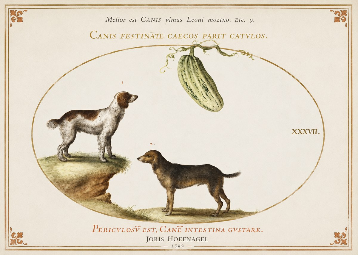 Joris Hoefnagel Canis Festinas Caecos Parit Catulos No3 - Poster