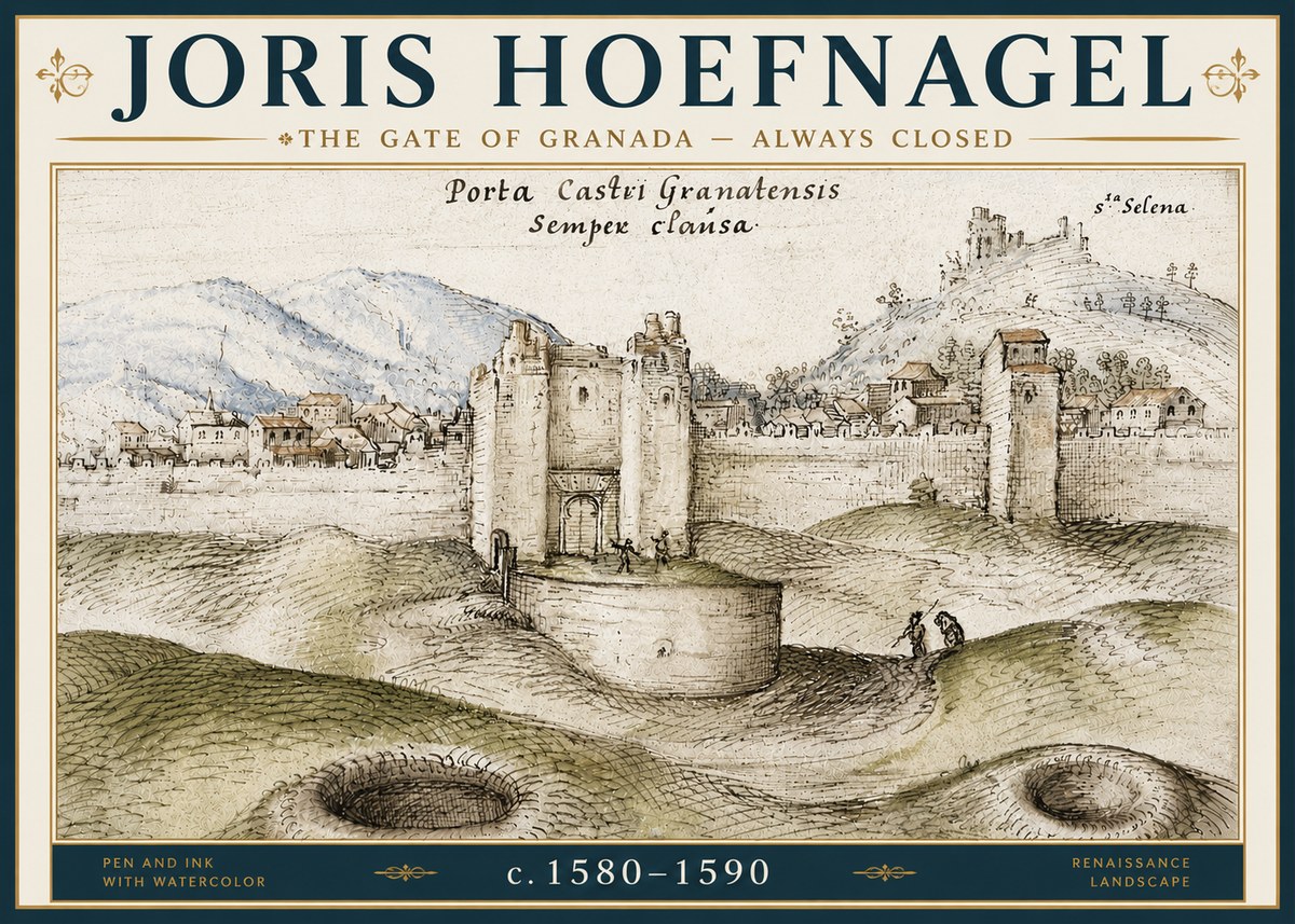 Joris Hoefnagel The Gate of Granada - Always Closed No6 - Poster