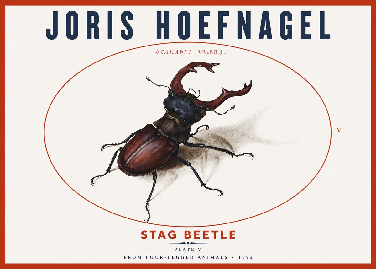 Joris Hoefnagel Stag Beetle No3 - Poster
