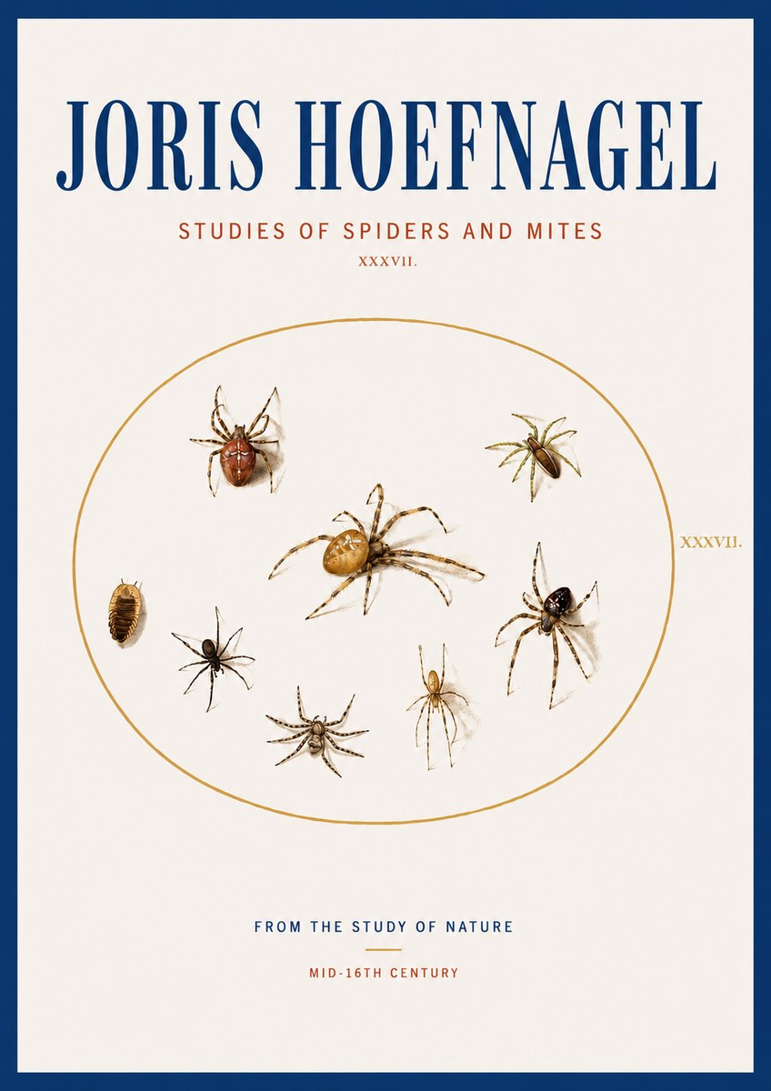 Joris Hoefnagel Study of Spiders and Mites - Plate Xxxvii. No4 - Poster