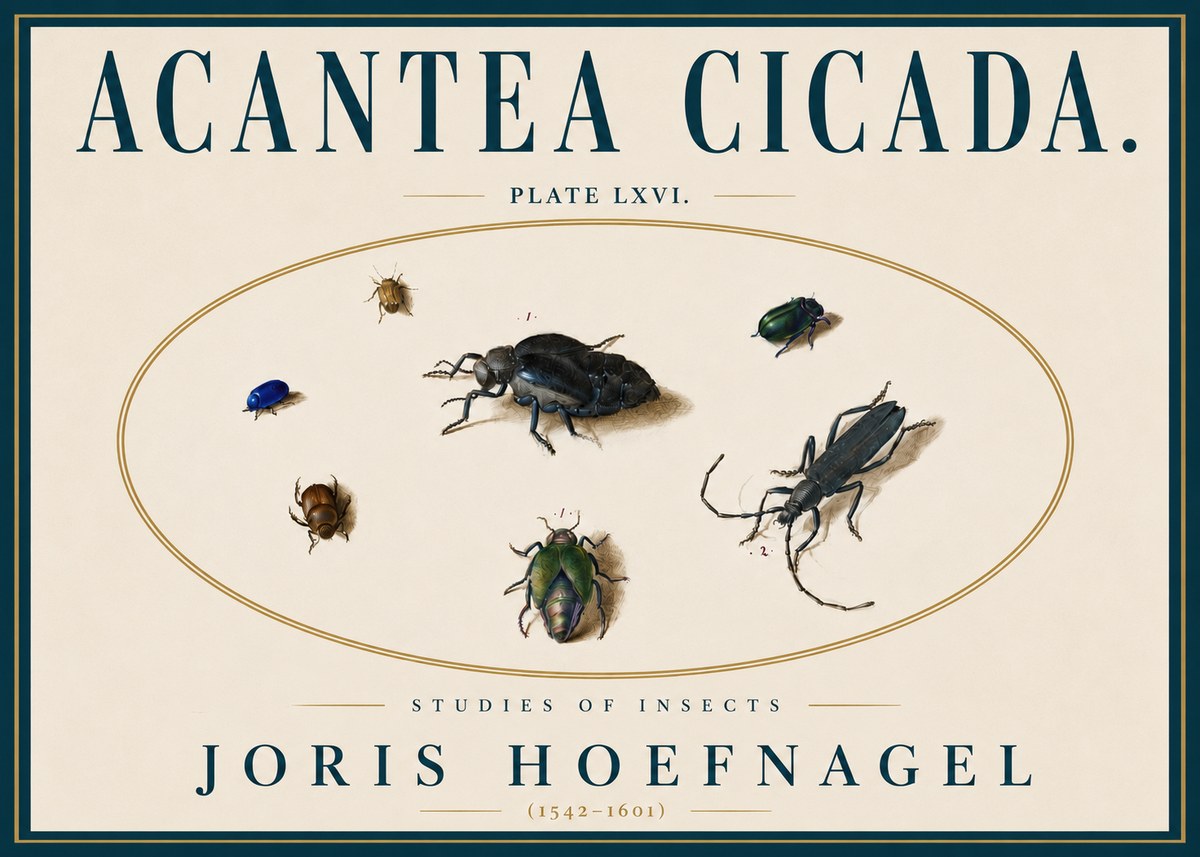 Joris Hoefnagel Acanthia Cicada No6 - Poster