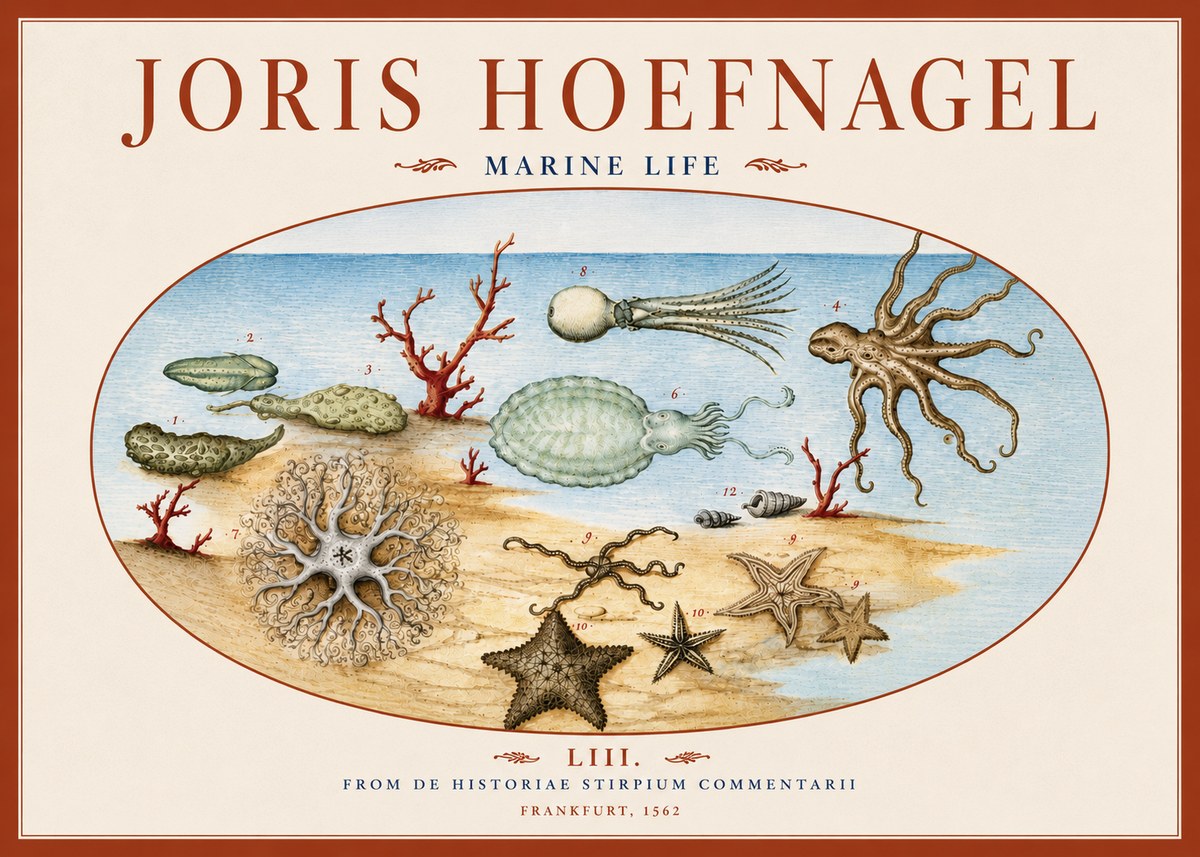 Joris Hoefnagel Marine Life No6 - Poster
