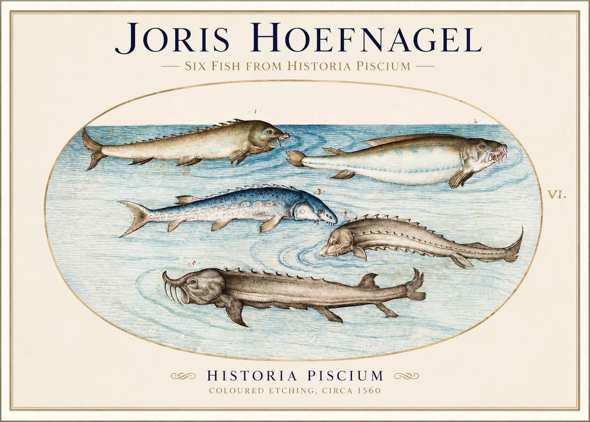 Joris Hoefnagel Fishes of Northern Waters No2 - Poster