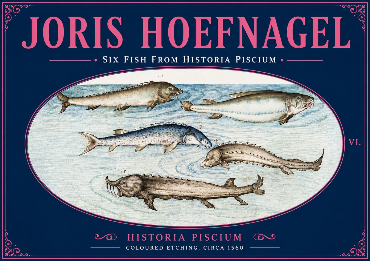 Joris Hoefnagel Fishes of Northern Waters No6 - Poster