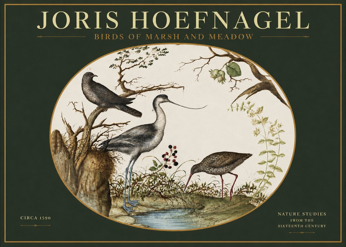Joris Hoefnagel Birds of Marsh and Meadow No2 - Poster