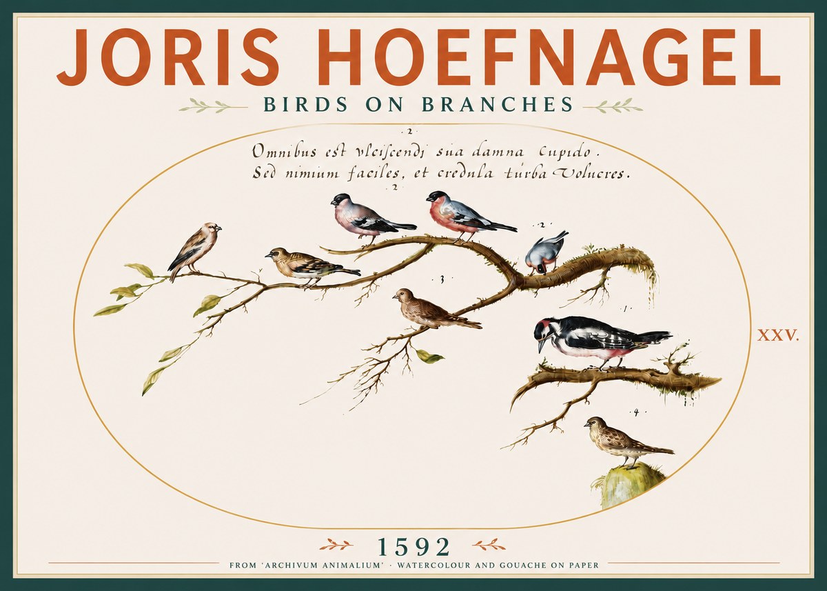Joris Hoefnagel Birds on Branches No4 - Poster