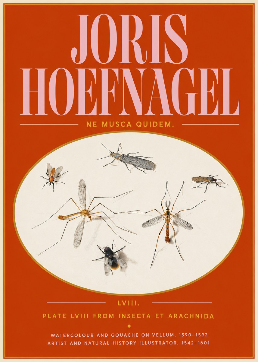 Joris Hoefnagel Plate Lviii from Insecta Et Arachnida No5 - Poster