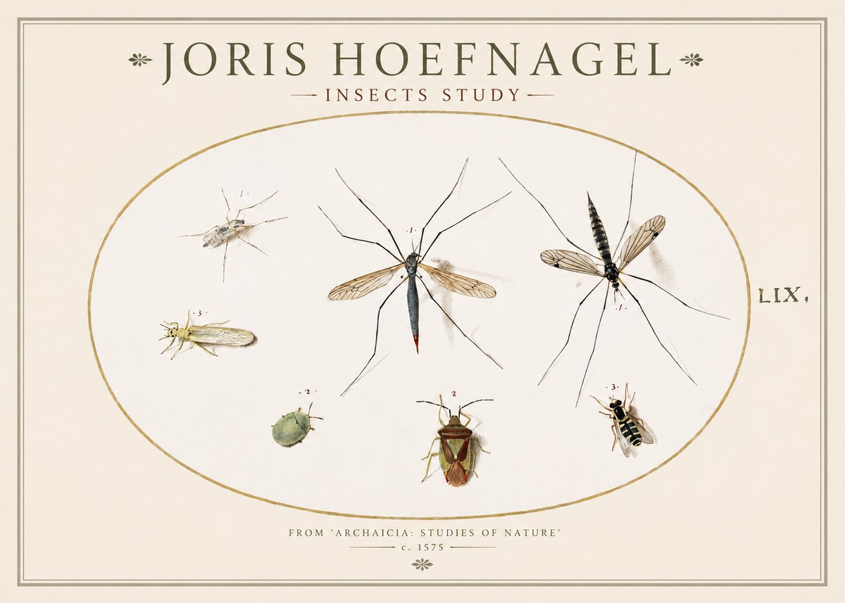 Joris Hoefnagel Insects Study I No1 - Poster