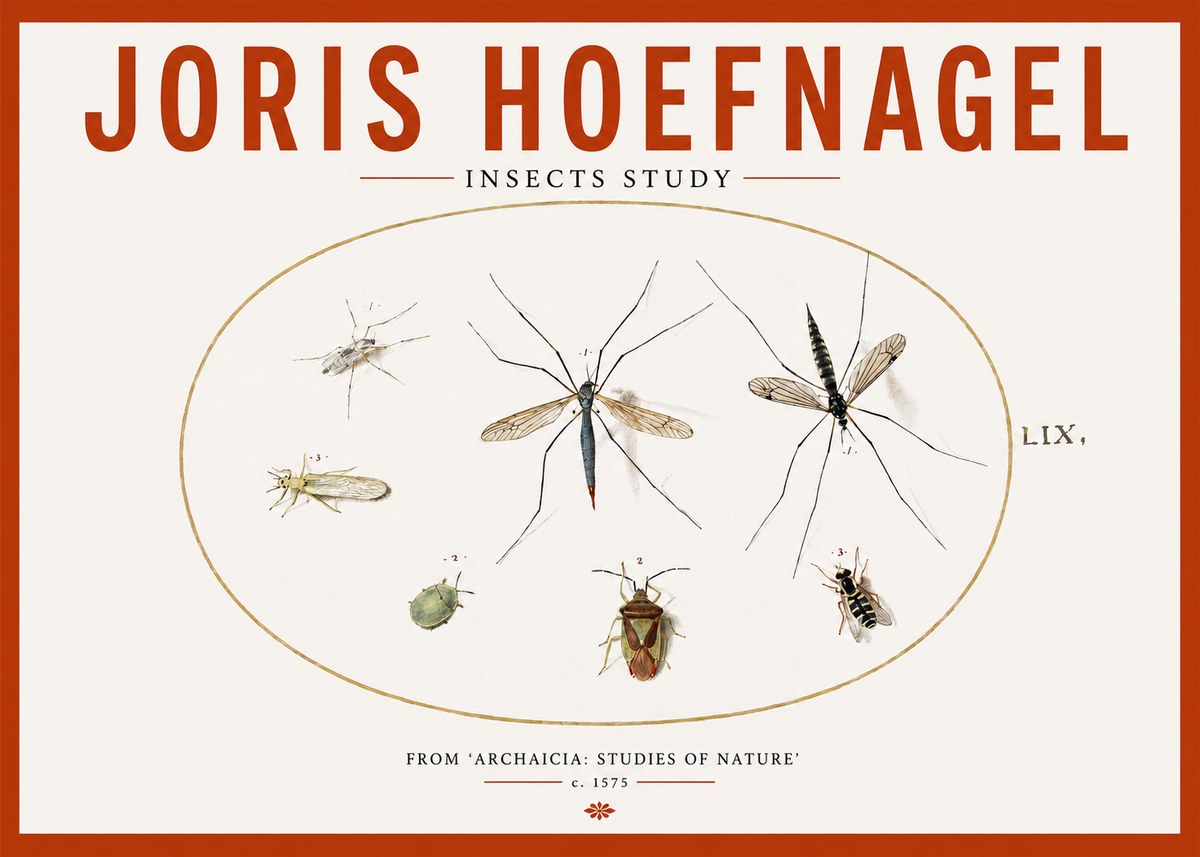Joris Hoefnagel Insects Study I No2 - Poster