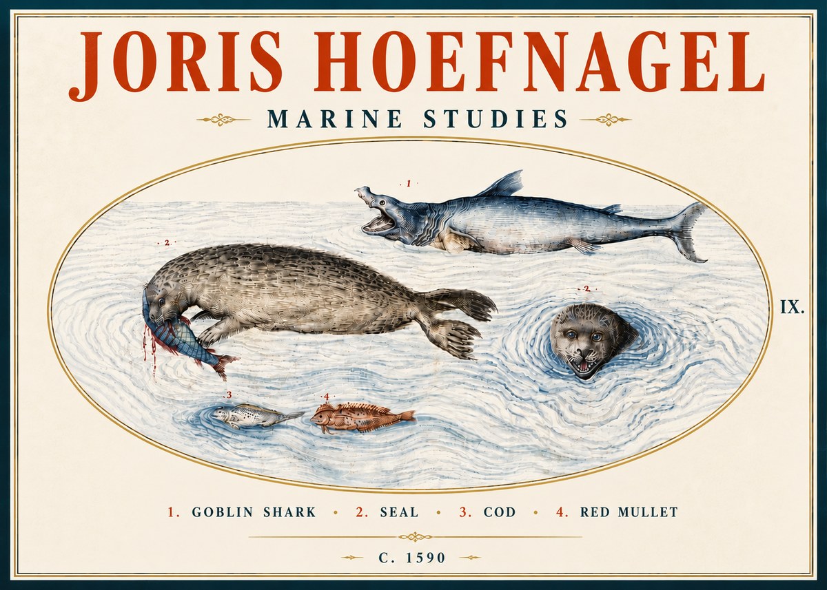Joris Hoefnagel Marine Studies No6 - Poster