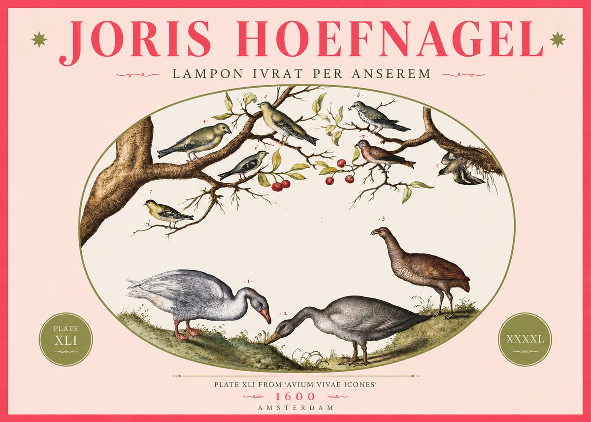 Joris Hoefnagel Lampon Ivrat per Anserem No4 - Poster