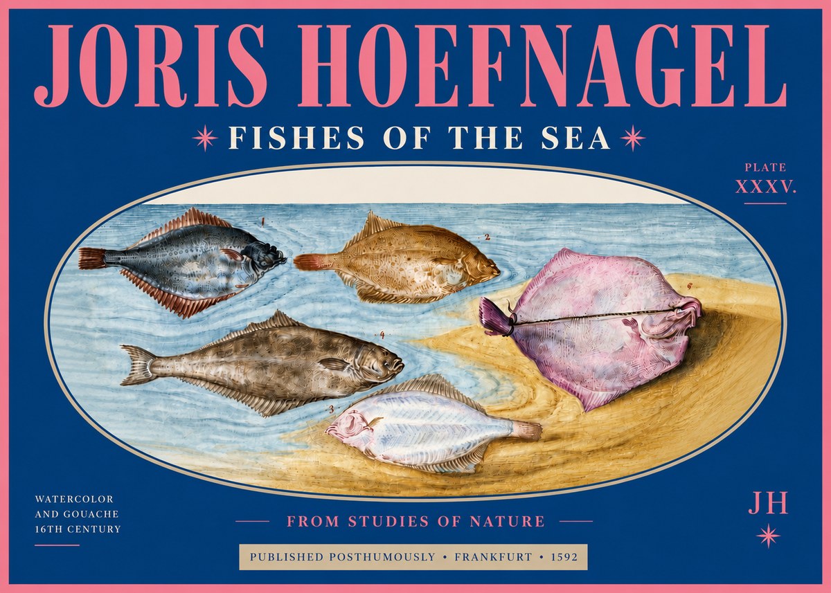 Joris Hoefnagel Fishes of the Sea II No4 - Poster