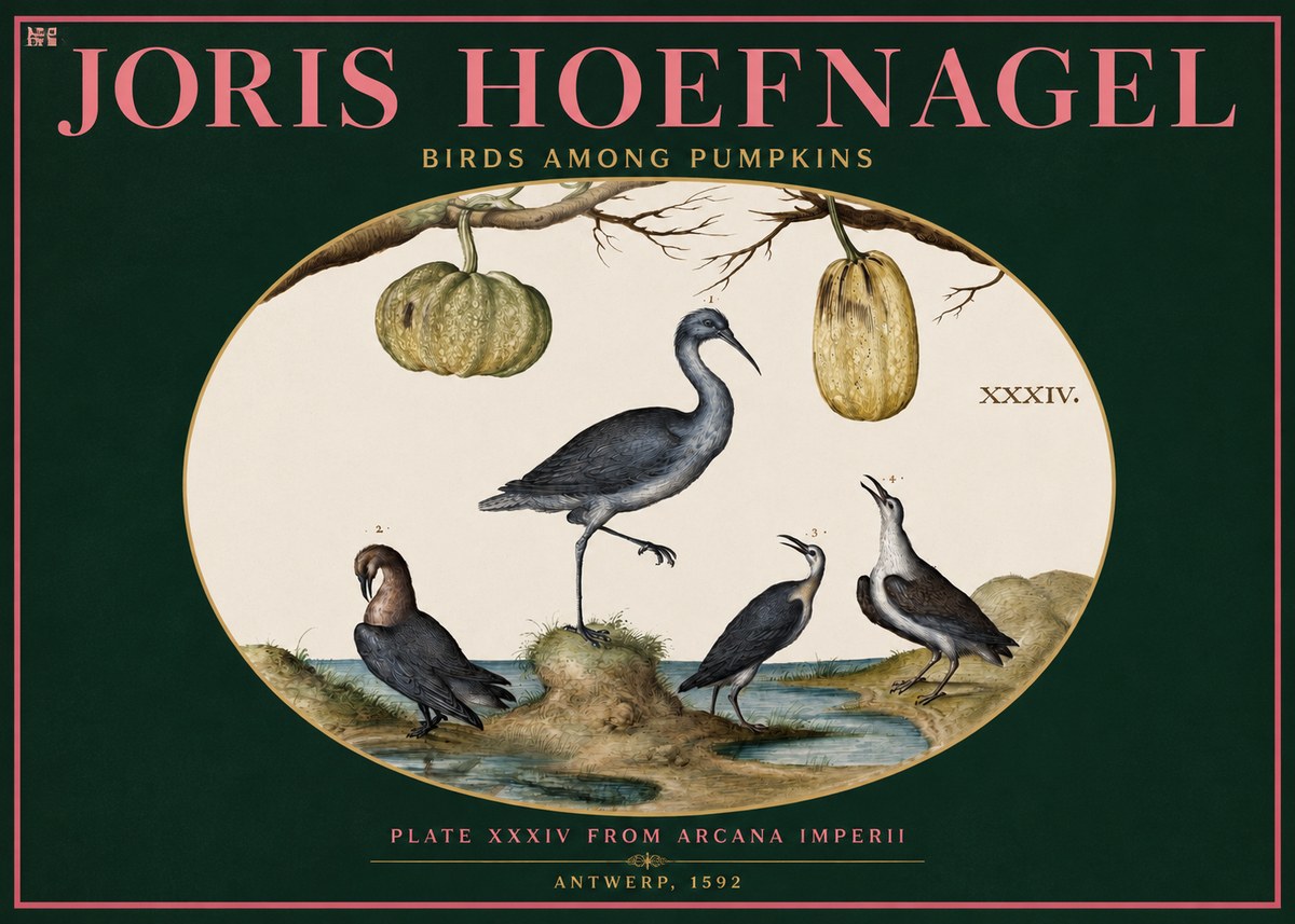 Joris Hoefnagel Birds and Fruits No3 - Poster