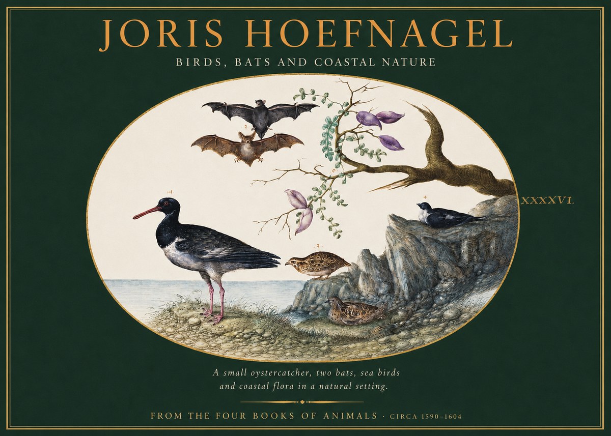 Joris Hoefnagel Birds, Bats and Coastal Nature No2 - Poster
