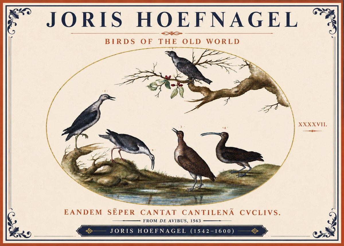 Joris Hoefnagel Birds of the Old World No4 - Poster