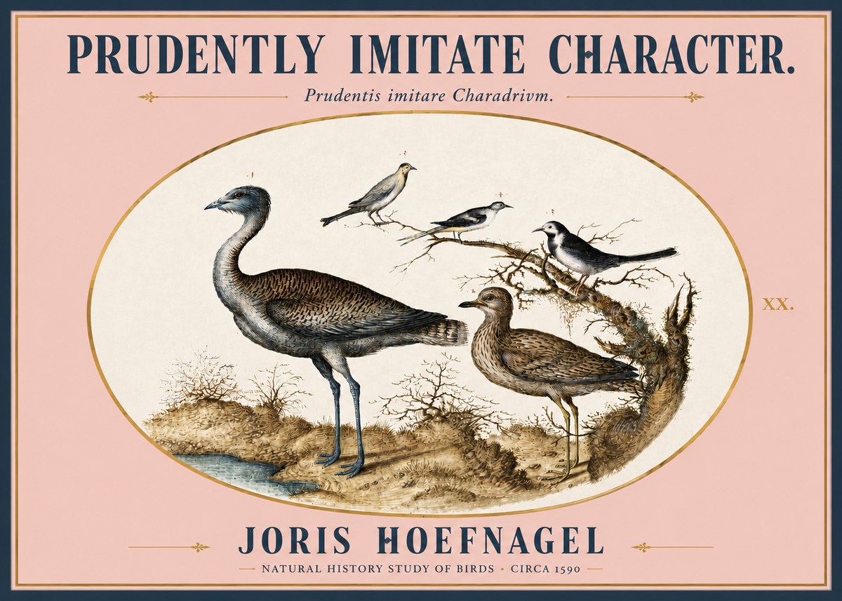 Joris Hoefnagel Prudently Imitate Character. No3 - Poster